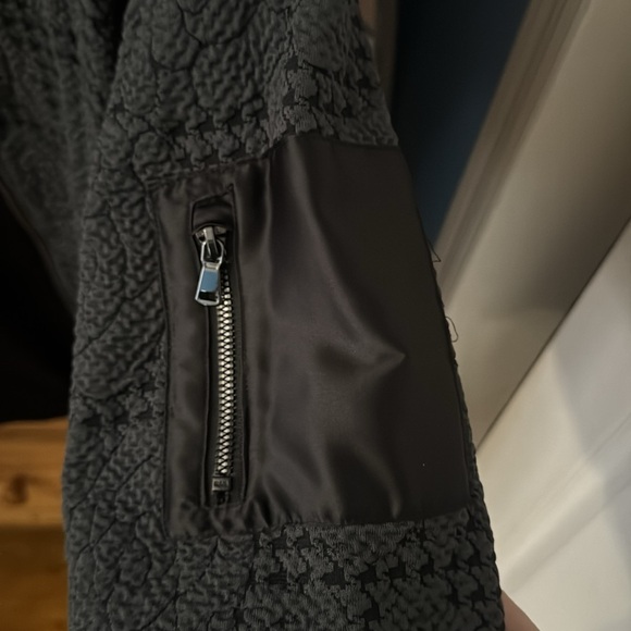 Rose Patterned Jacquard-Knit Bomber Jacket - Wild Fable - Picture 6 of 7